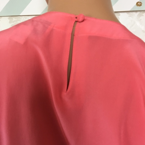 🚨 GONE TODAY🚨Oscar De La Renta Coral Silk Top - Picture 3 of 8